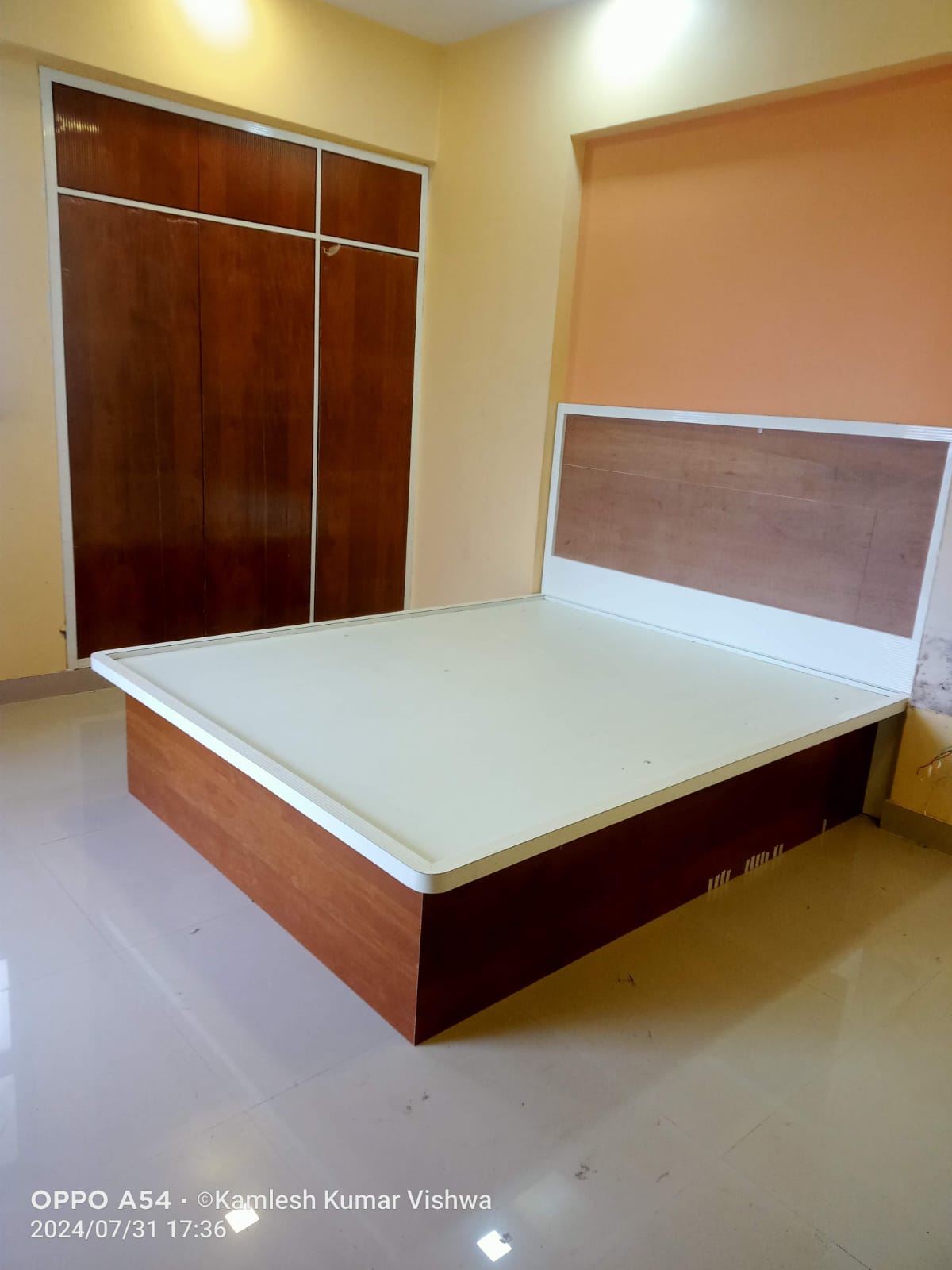 Modern Bathroom Vanity with Frameless LED Mirror & Tile Wall Cladding - Execution #